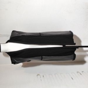 Peter Nygard Sleeveless Black Cardigan/Vest With Faux Leather Size S